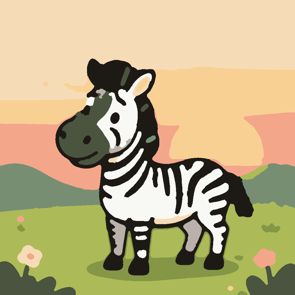 Zebra met Zonsondergang afbeelding 3