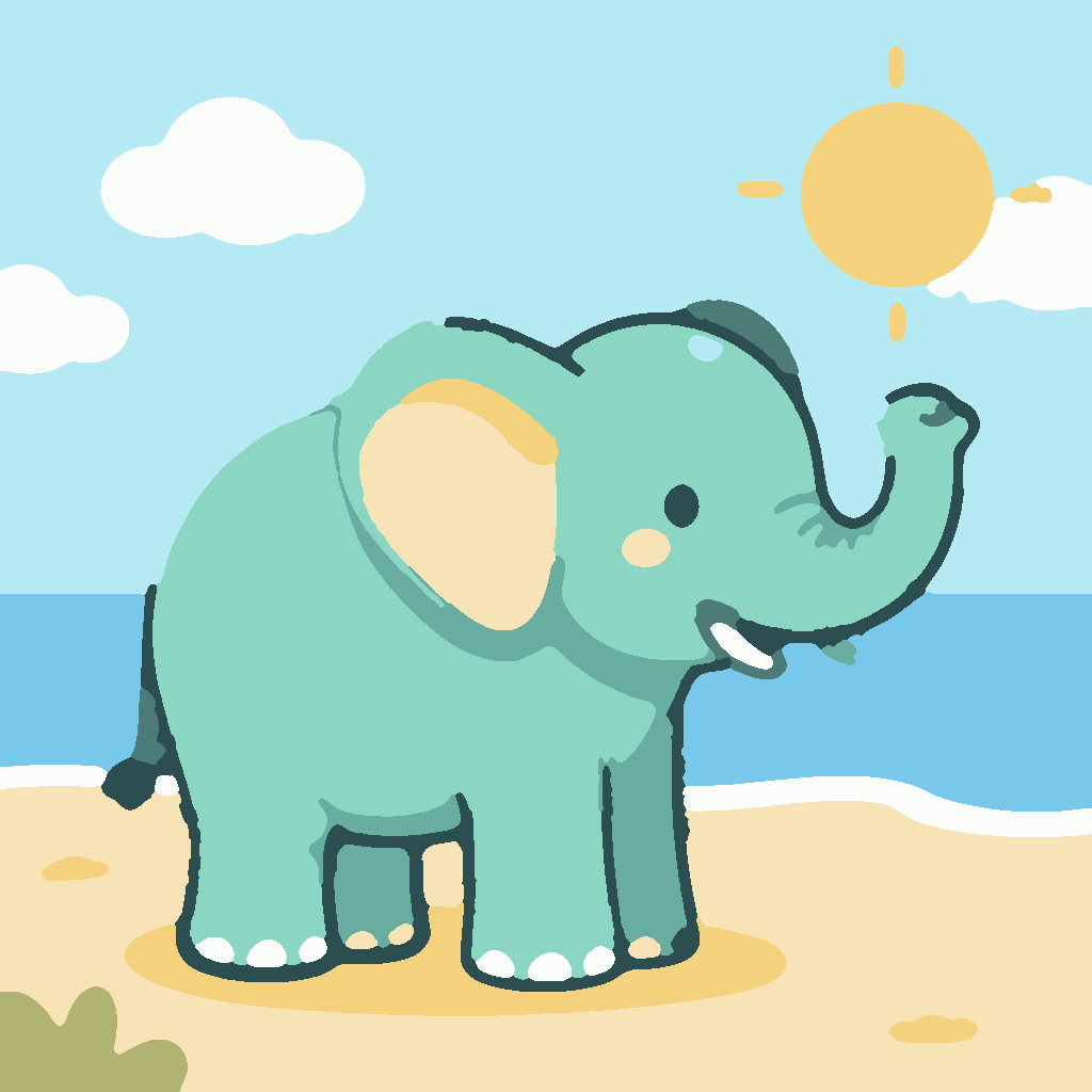 Vliegende Olifant over de Zee afbeelding 3