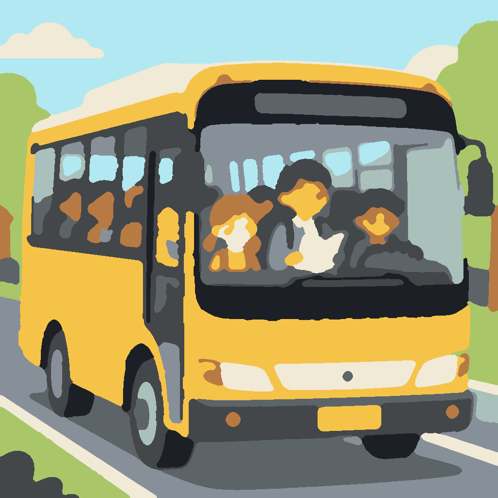 Schattige Gele Bus afbeelding 3