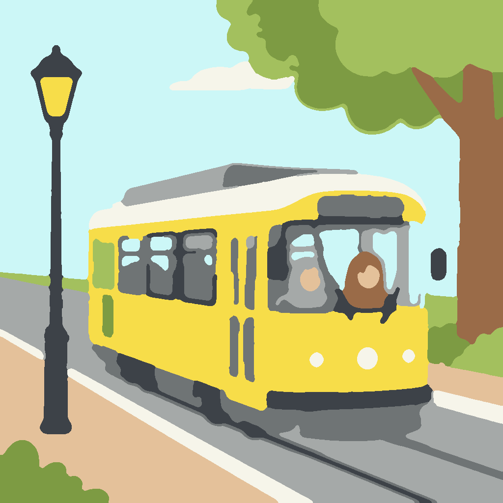 Gele Tram & Station afbeelding 3