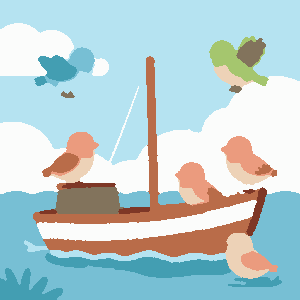 Zeeboot en Vogels afbeelding 3