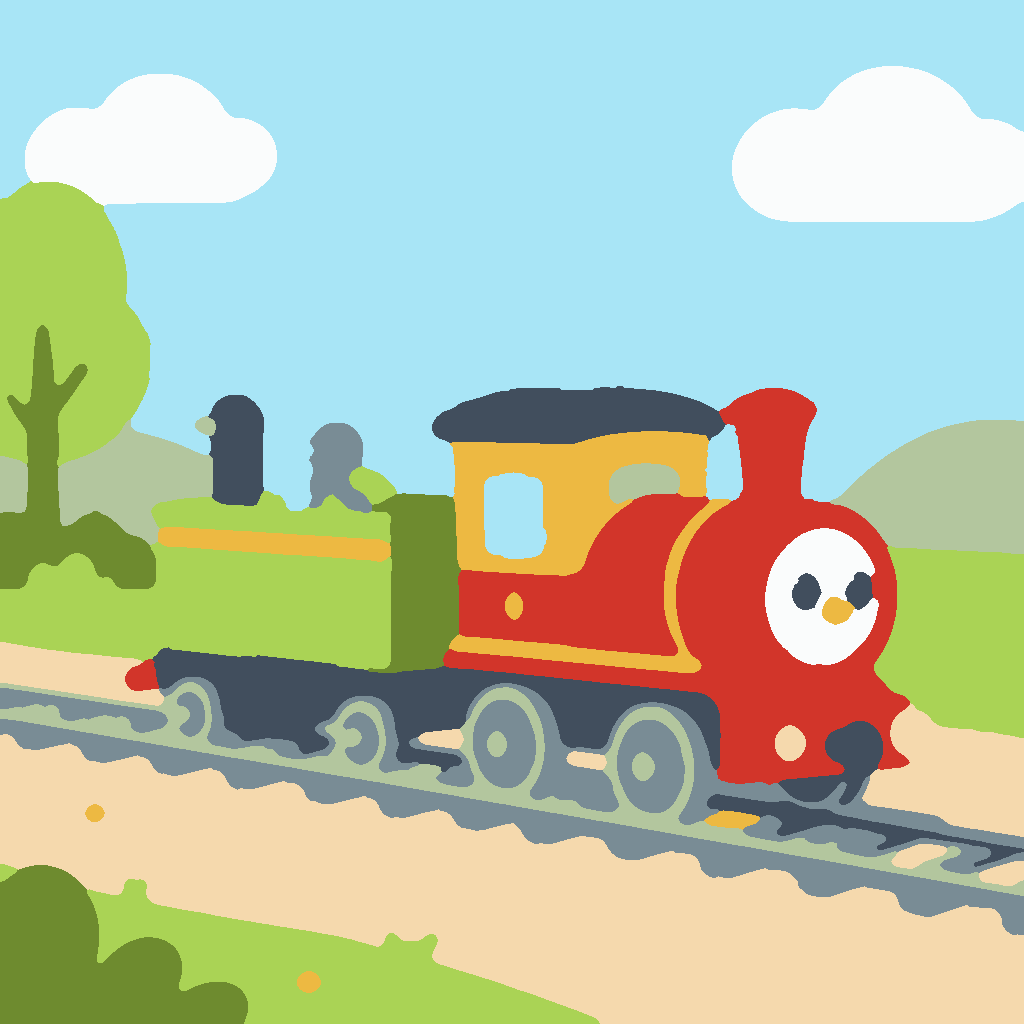 Trein met Vogels afbeelding 3