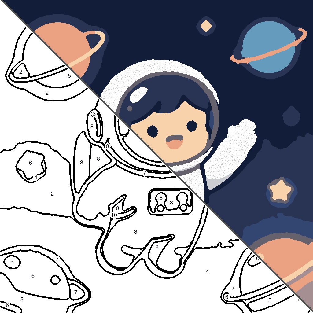 Kleine Astronaut in Ruimte