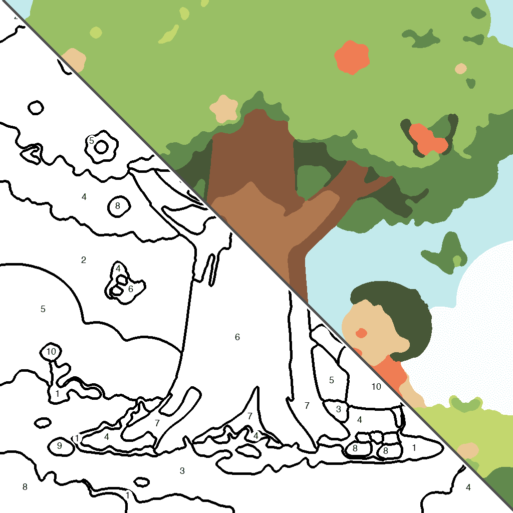 Kleurenpalet Boom met Vlinders