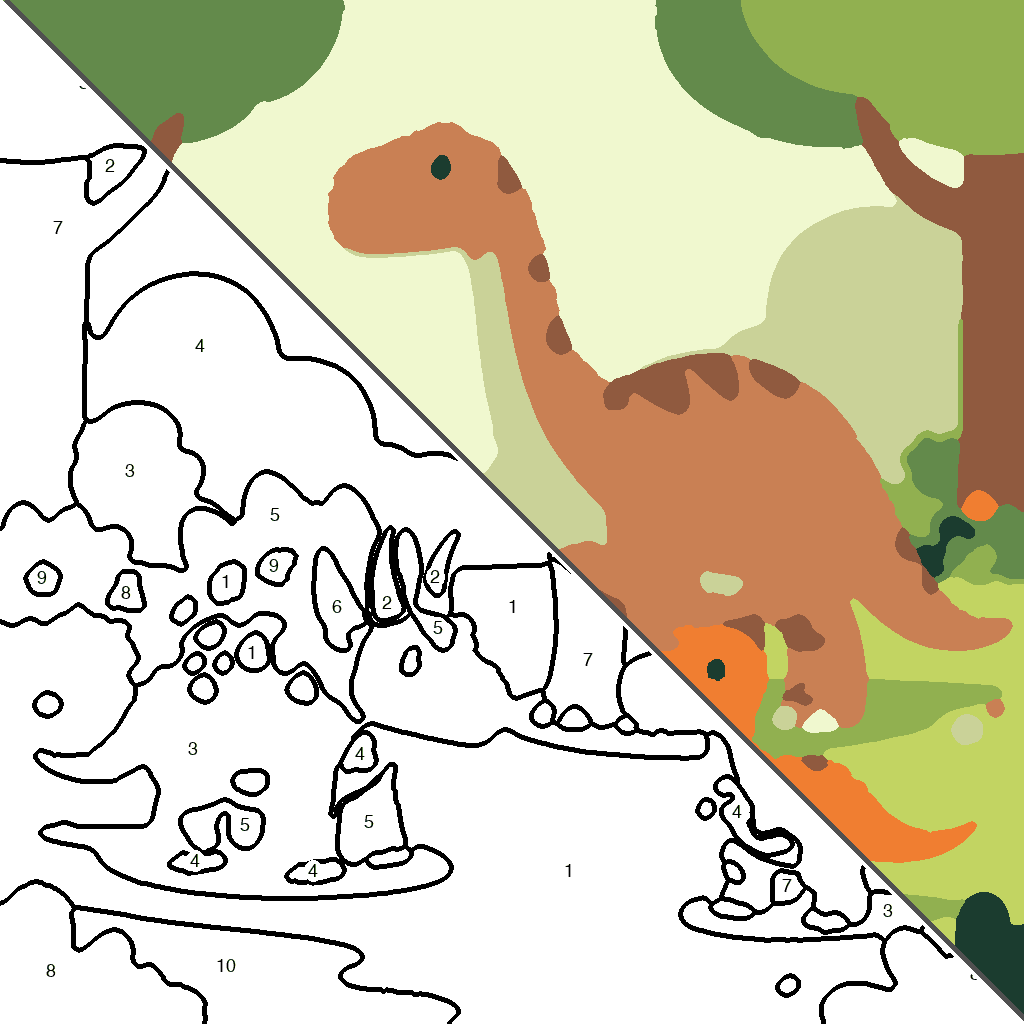 Dino's in de Jungle kleurplaat