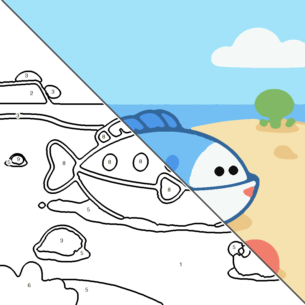 Kleurplaat Zee met Vissen kleurplaat