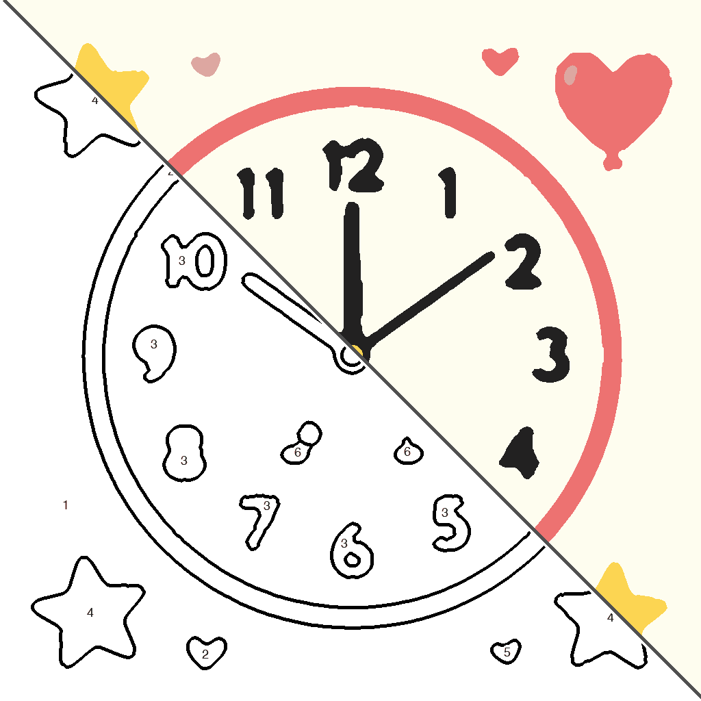 Klok met Glimlachende Gezicht kleurplaat