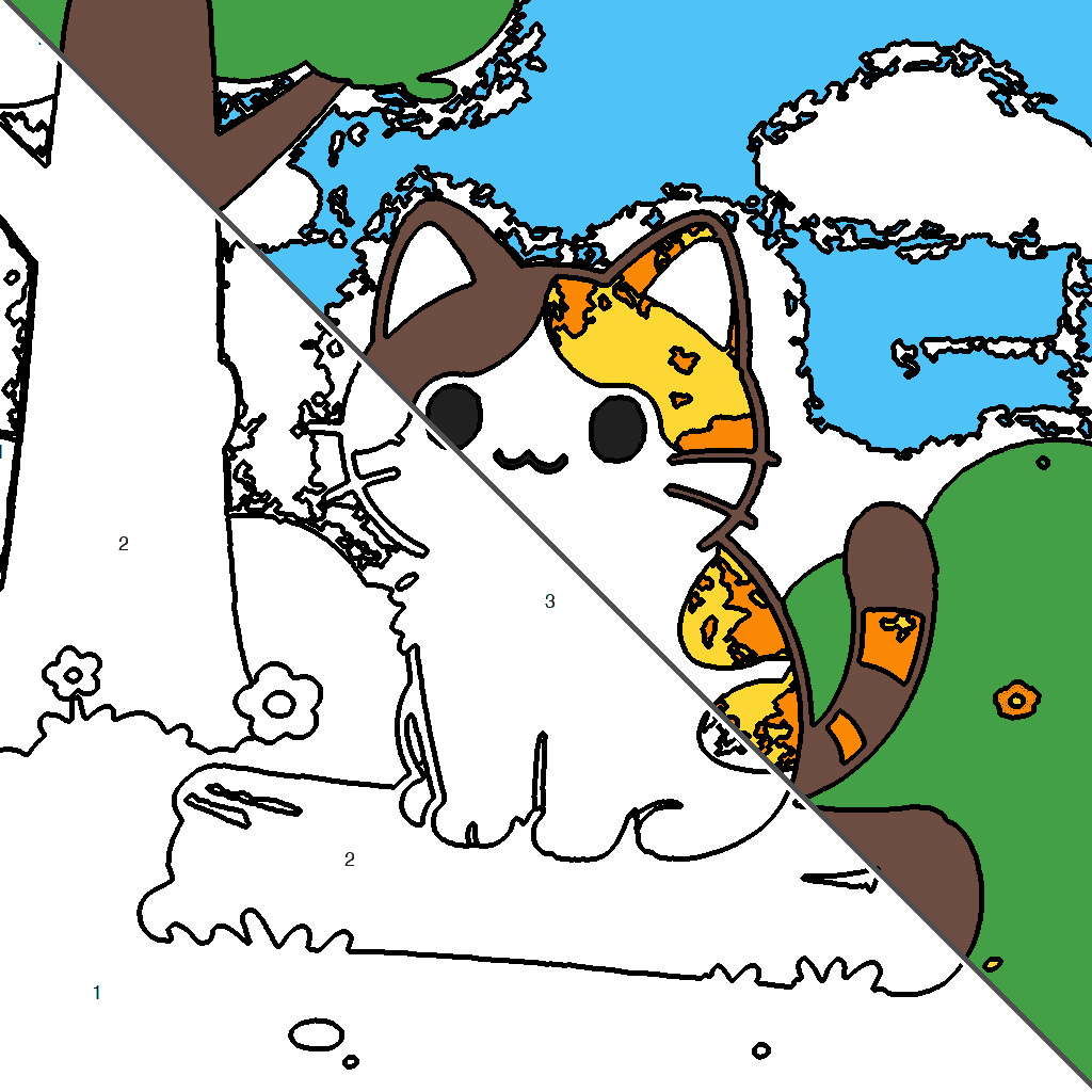 Kat op Boomstronk Kleurplaat kleurplaat