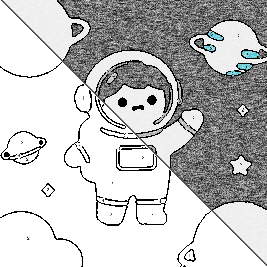 Astronaut in de Ruimte kleurplaat