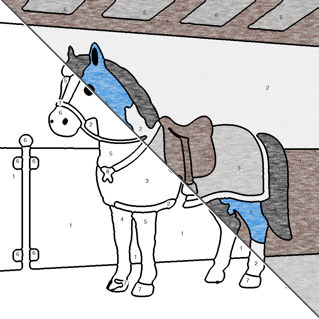 Paard in de Stal kleurplaat